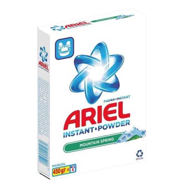 Ariel &gt;Ръчен прах за пране - Ariel Manual Mountain Spring, 450 гр