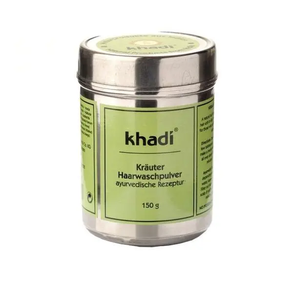 Khadi >Шампоан на прах с Амла, Шикакай и Рийта - Khadi Ayurvedic Powder Shampoo Sensitive Herbal Wash, 50 гр