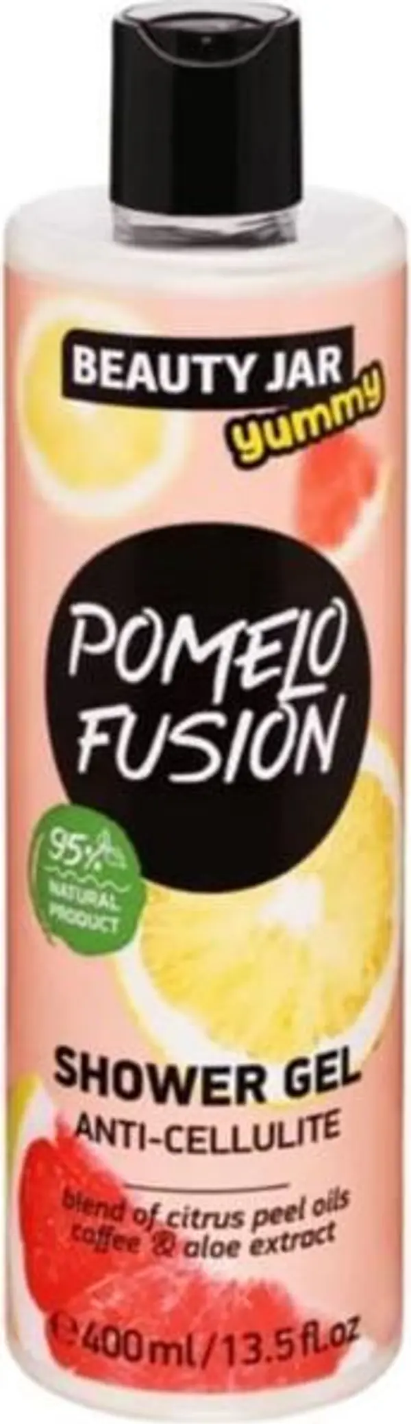 Beauty Jar Антицелулитен душ гел с цитрусово масло, екстракт от кафе и алое вера** - Beauty Jar Yummy Anti-Cellulite Shower Gel Pomelo Fusion, 400 мл