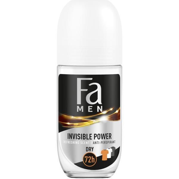 Fa Антиперспирантен рол-он дезодорант за мъже Invisible Power Dry 72h Fa Men, 50 мл