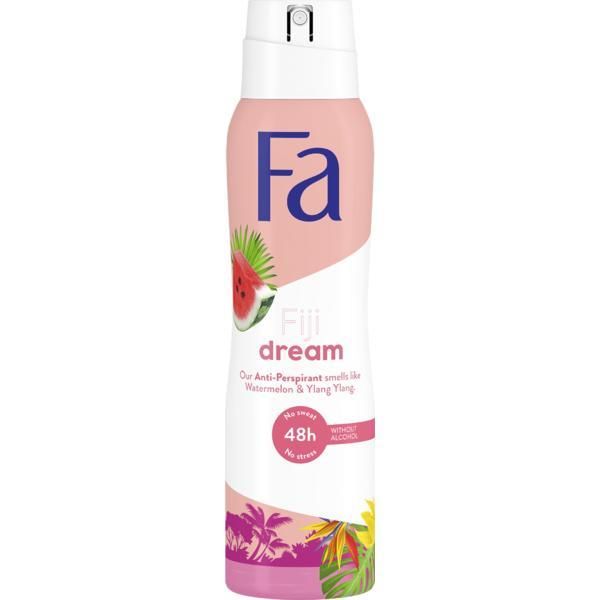 Fa Антиперспирантен спрей дезодорант за жени Fiji Dream Watermelon &amp; Ylang Ylang 48h Fa, 150 мл