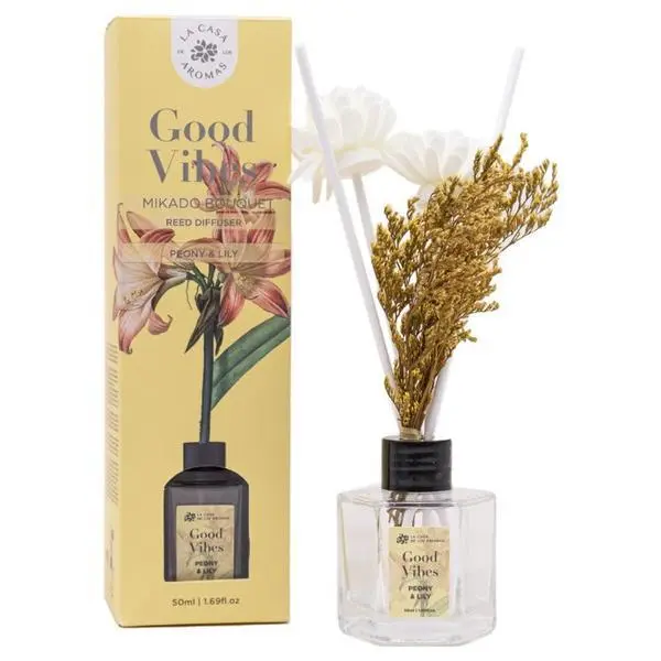 Mikado Ароматизатор за стая Mikado Bouquet Peony and Lily Fragrance - La Casa De Los Aromas Good Vibes, 50 мл