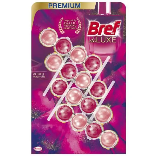Bref Ароматизатор за тоалетна - Bref DeLuxe Delicate Magnolia, 4 x 50 гр