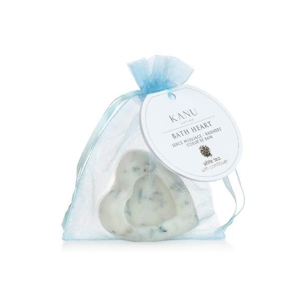 Kanu Nature Ароматизирана топка с бял чай и метличина - KANU Nature Bath Heart White Tea, 50 гр