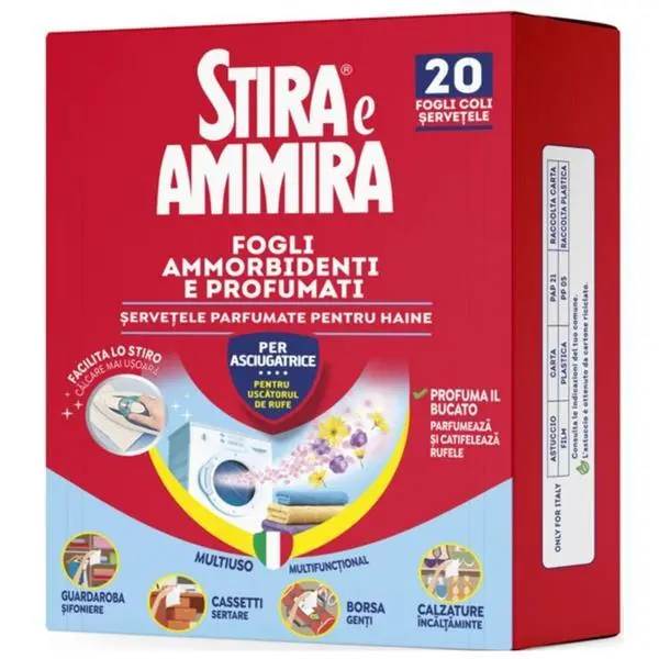 Stira e Ammira Ароматизирани кърпички за сушилня - Stira e Ammira, 20 бр