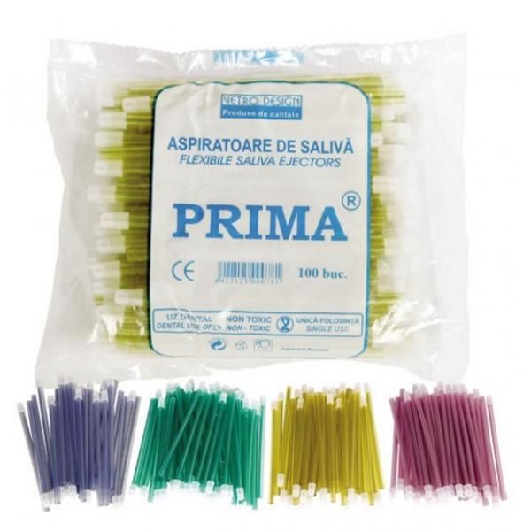 Prima Аспиратор за слюнка със сваляща се глава Prima, прозрачен, 15см, 100 броя