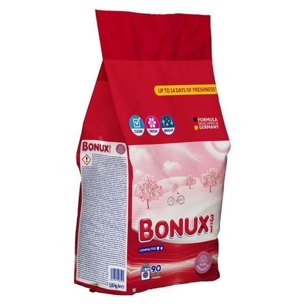Bonux Автоматичен перилен препарат 3 в 1 с парфюм Magnolia за цветни дрехи - Bonux 3 in 1 Colours Powder Pure Magnolia, 5850 гр