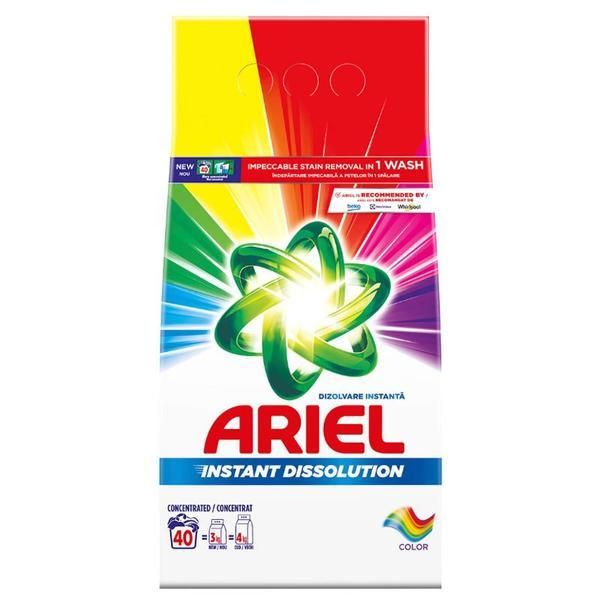 Ariel Автоматичен перилен препарат за цветни дрехи - Ariel Instant Dissoltion Color, 3000 гр