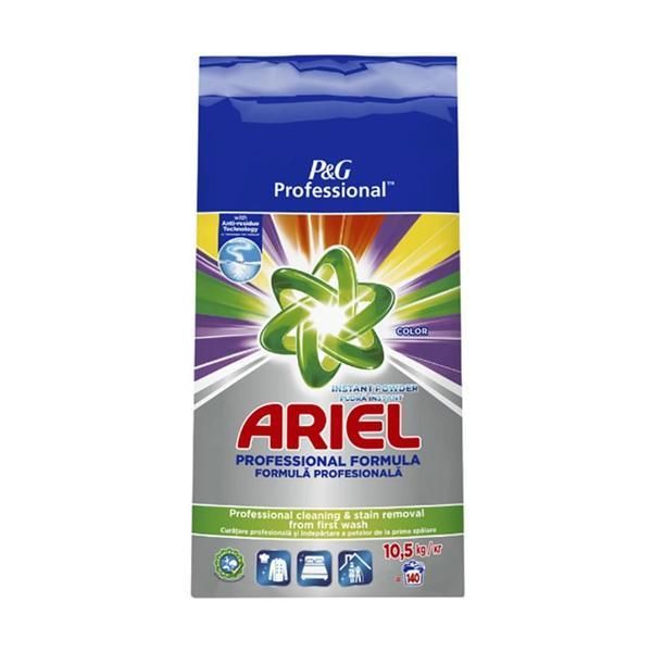 Ariel Автоматичен прах за пране на цветни дрехи - Ariel Professional Formula Color Instant Powder, 140 пранета, 10,5 кг
