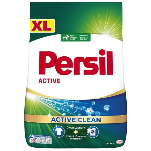 Persil Автоматичен прах за пране - Persil Active Clean, 50 пранета, 3,75 кг