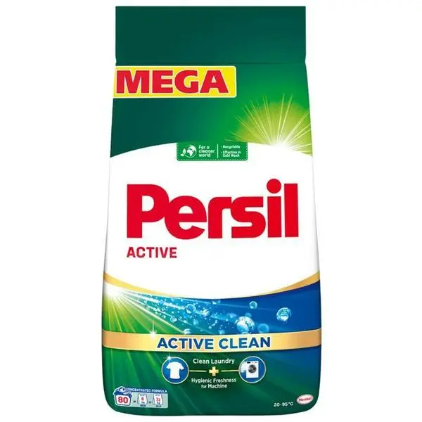 Persil Автоматичен прах за пране - Persil Active Clean, 80 пранета, 6 кг