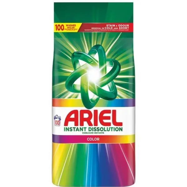 Ariel Автоматичен прахообразен перилен препарат - Ariel Instant Dissolution Color, 100 пранета, 6.5 кг