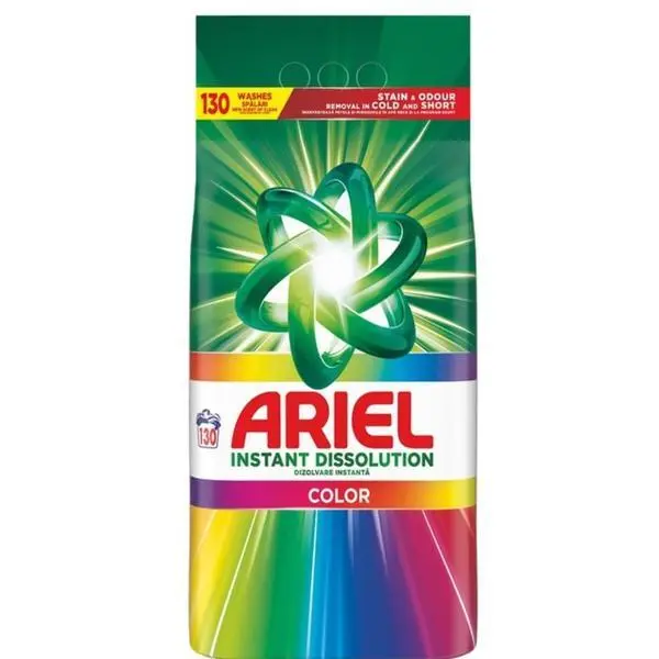 Ariel Автоматичен прахообразен перилен препарат - Ariel Instant Dissolution Color, 130 пранета, 8.45 кг