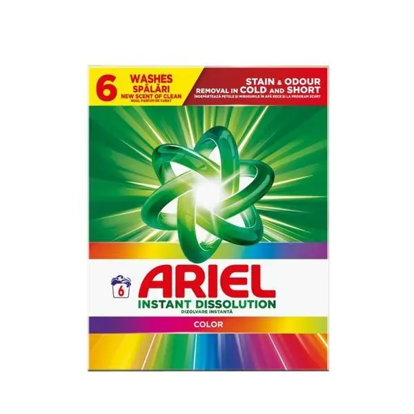 Ariel Автоматичен прахообразен перилен препарат - Ariel Instant Dissolution Color, 6 пранета, 390 гр