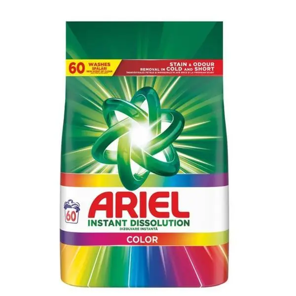 Ariel Автоматичен прахообразен перилен препарат - Ariel Instant Dissolution Color, 60 пранета, 3.9 кг
