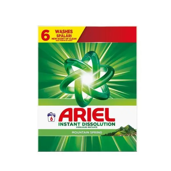 Ariel Автоматичен прахообразен перилен препарат - Ariel Instant Dissolution Mountain Spring, 6 пранета, 390 гр