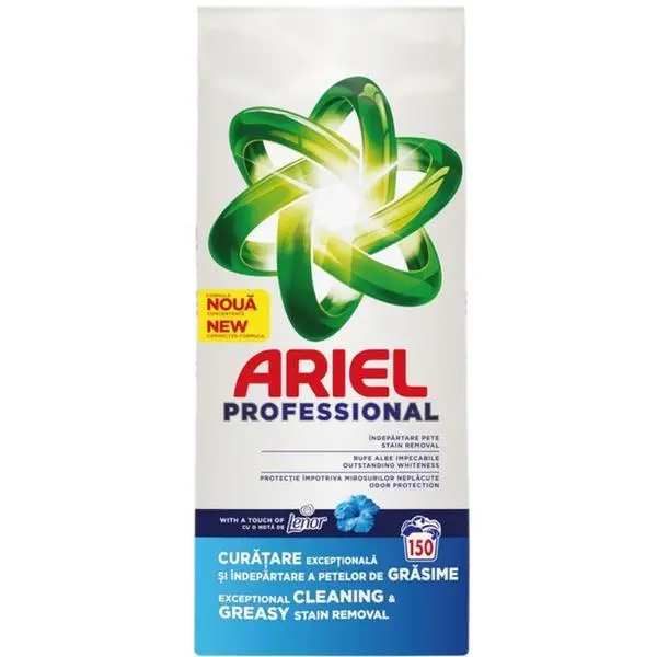 Ariel Автоматичен прахообразен перилен препарат - Ariel Professional +Touch of Lenor, 150 пранета, 9.75 кг