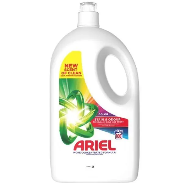 Ariel Автоматичен течен перилен препарат - Ariel Color Stain &amp; Odour Removal, 100 пранета, 4.5 л