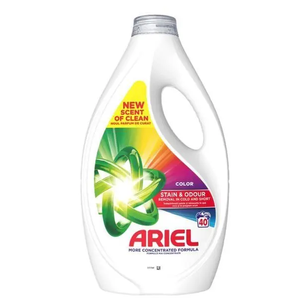 Ariel Автоматичен течен перилен препарат - Ariel Color Stain &amp; Odour Removal, 40 пранета, 1.8 л