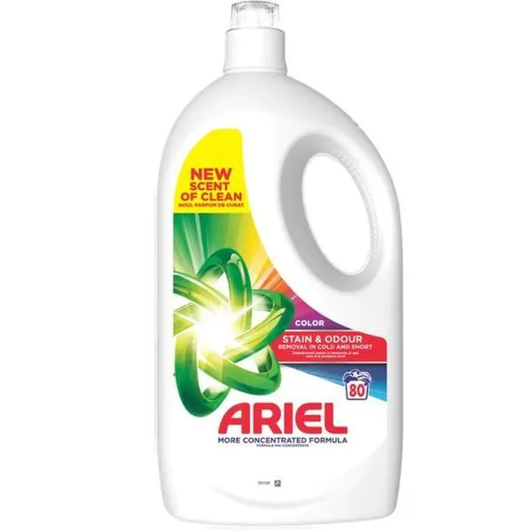 Ariel Автоматичен течен перилен препарат - Ariel Color Stain &amp; Odour Removal, 80 пранета, 3.6 л