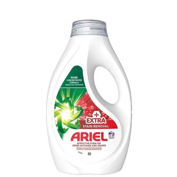 Ariel Автоматичен течен перилен препарат - Ariel + Extra Stain Removal, 17 пранета, 0.765 л