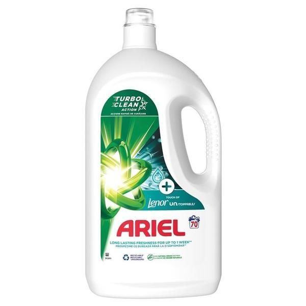 Ariel Автоматичен течен перилен препарат + Lenor Unstoppables - Ariel Touch of Lenor, 3500 мл