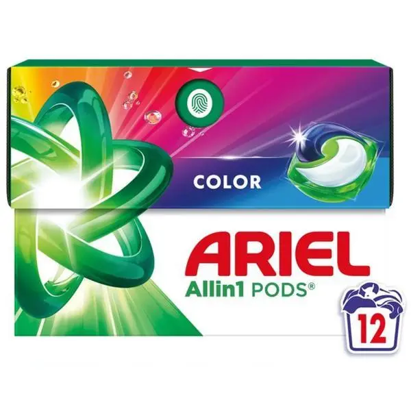 Ariel Автоматични капсули за перилен препарат - Ariel All in 1 Pods Color, 12 бр