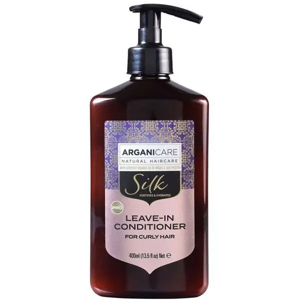 Arganicare Балсам без отмиване с кератин за къдрава коса - Arganicare Silk Leave-In Conditioner For Curly Hair, 400 мл