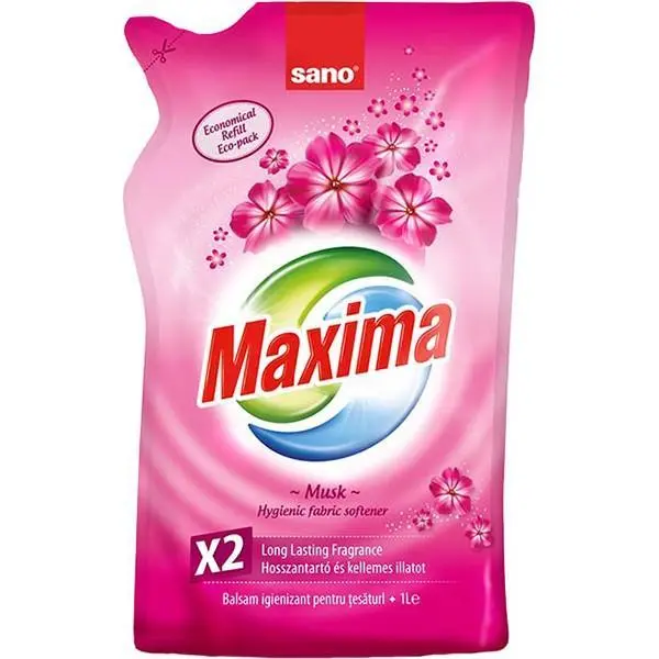 Sano Балсам резерва за дрехи Musk Hygienic Fabric Softener Refill, 1000 мл