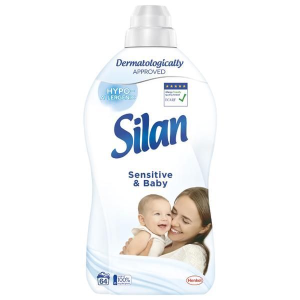 Silan Балсам за дрехи - Silan Sensitive &amp; Baby, 64 пранета, 1408 мл