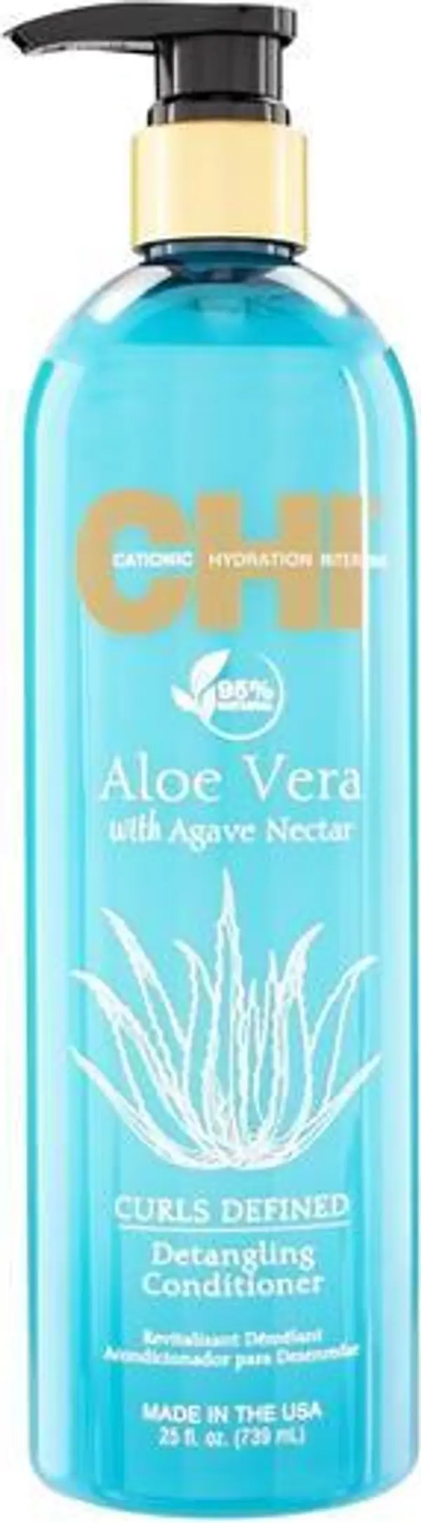 CHI Балсам за къдрава коса с алое вера и нектар от агаве  CHI Farouk Curls Defined Detangling Enhacing Aloe Vera с нектар от агаве, 739 мл