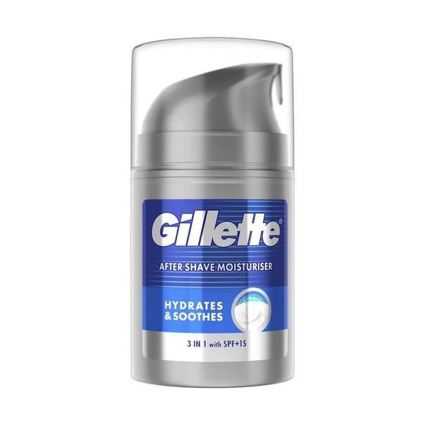 Gillette Балсам за след бръснене 3 в 1 - Gillette After Shave Hydrates &amp; Soothes 3 в 1 със SPF15, 50 мл