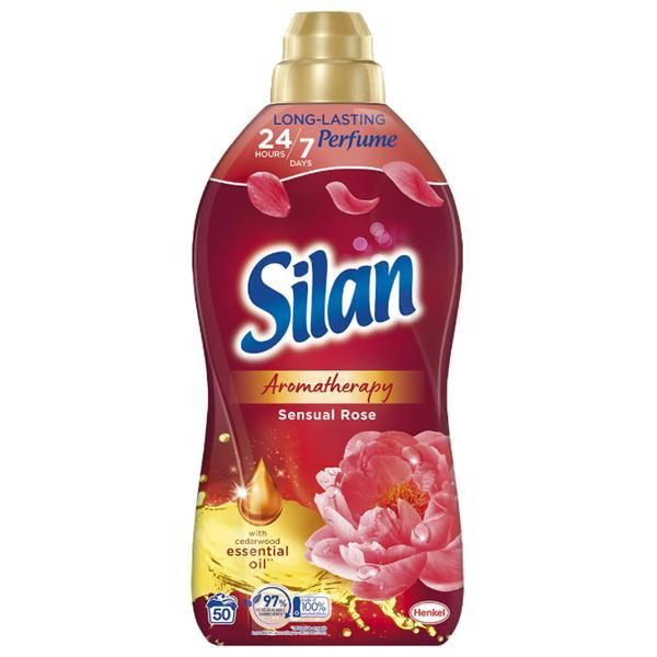 Silan Балсам за тъкани - Silan Aromatherapy Sensual Rose, 50 пранета, 1100 мл