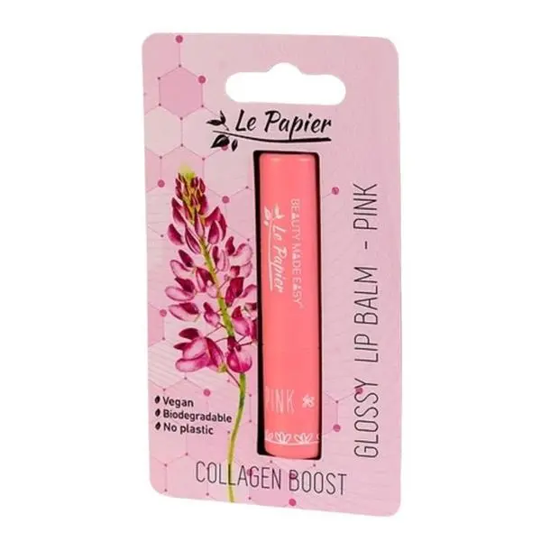Beauty Made Easy Балсам за устни Beauty Made Easy Glossy Lip Balm with Collagen, розов нюанс, 3.2 гр