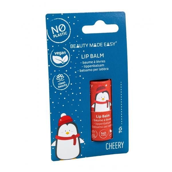 Beauty Made Easy Балсам за устни Vegan Zero Plastic Balm Lip Balm Cherry Beauty Made Easy Balm - ограничен коледно издание, 5,5 гр
