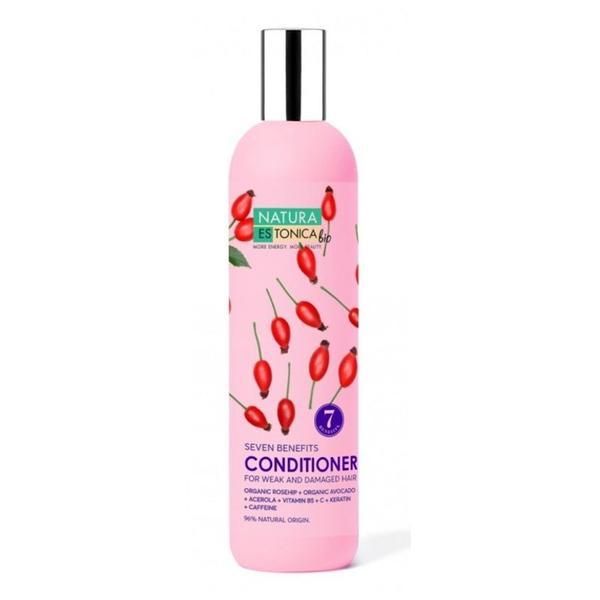 Natura Estonica Балсам за увредена коса с шипки, витамин B5 и кофеин - Natura Estonica Seven Benefits Conditioner for Weak and Damaged Hair, 400 мл