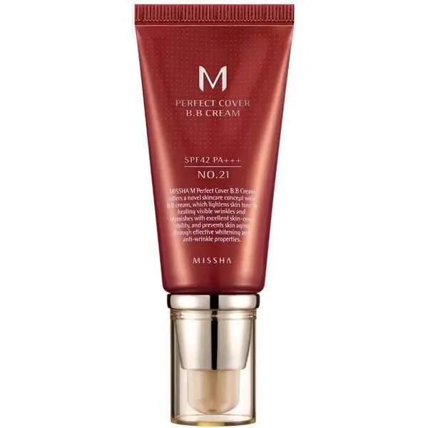 Missha BB крем с висока защита - Missha BB Cream M Perfect Cover SPF42/PA+++, нюанс 21/Светло бежово, 50 мл