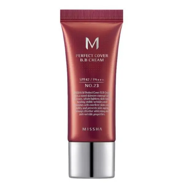 Missha BB крем с висока защита - Missha BB Cream M Perfect Cover SPF42/PA+++, нюанс 23/Natural Beige, 20 мл