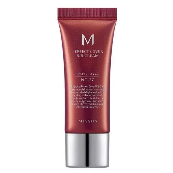 Missha BB крем с висока защита - Missha BB Cream M Perfect Cover SPF42/PA+++, нюанс 27/Honey Beige, 20 мл