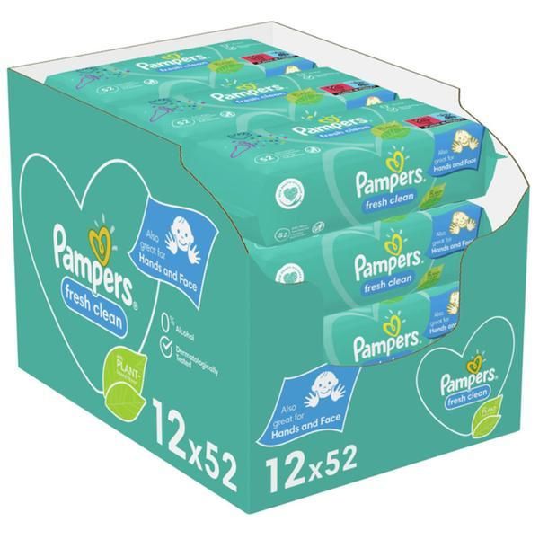 Pampers Бебешки мокри кърпички - Pampers Fresh Clean, 12x 52 бр