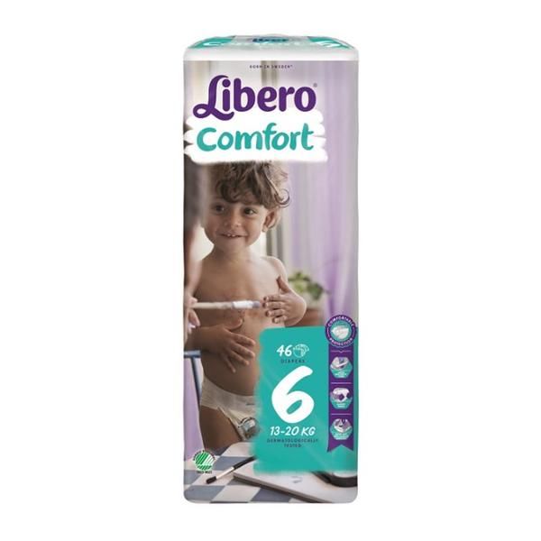 Libero Бебешки пелени - Libero Comfort, размер 6 (13-20 кг), 46 бр