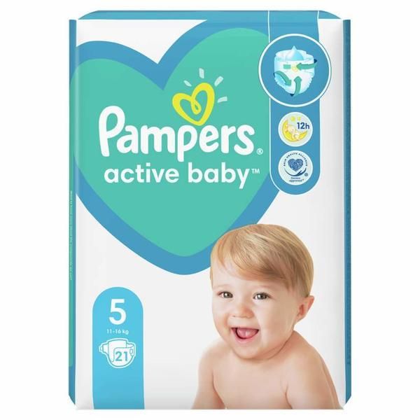 Pampers Бебешки пелени - Pampers Active Baby, размер 5 (11-16 кг), 21 бр