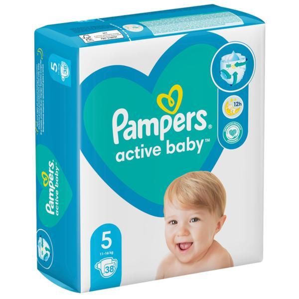 Pampers Бебешки пелени - Pampers Active Baby, размер 5 (11-16 кг), 38 бр