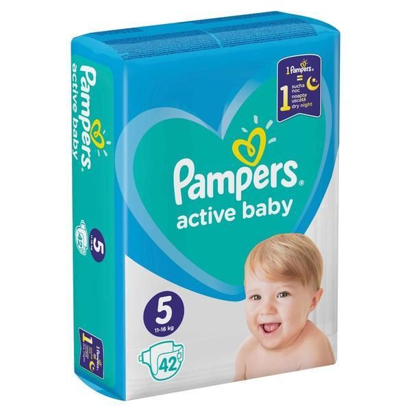 Pampers Бебешки пелени - Pampers Active Baby, размер 5 (11-16 кг), 42 бр