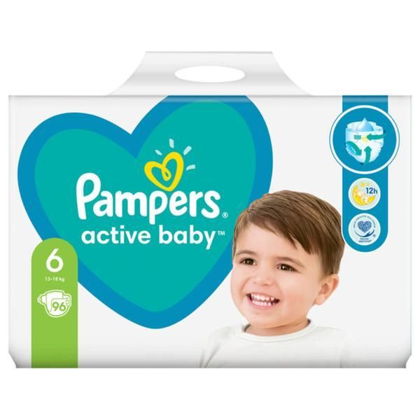 Pampers Бебешки пелени - Pampers Active Baby, размер 6 (13-18 кг), 96 бр