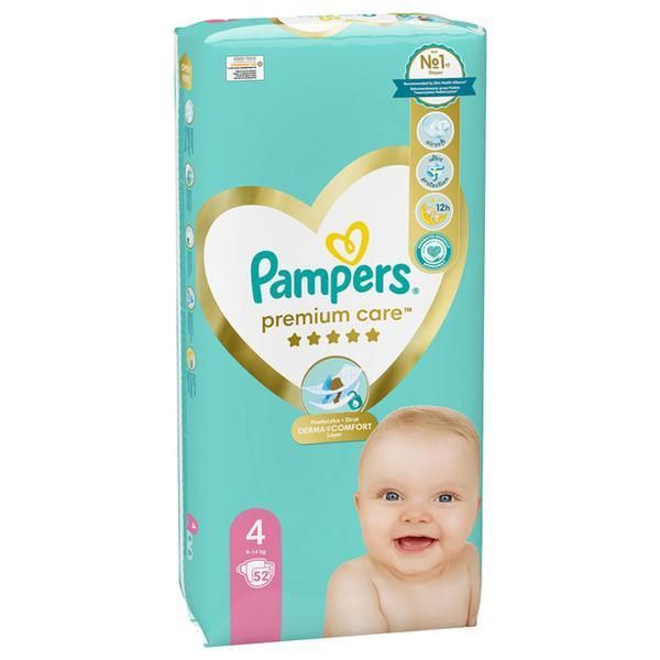 Pampers Бебешки пелени - Pampers Premium Care, размер 4 (9-14 кг), 52 бр