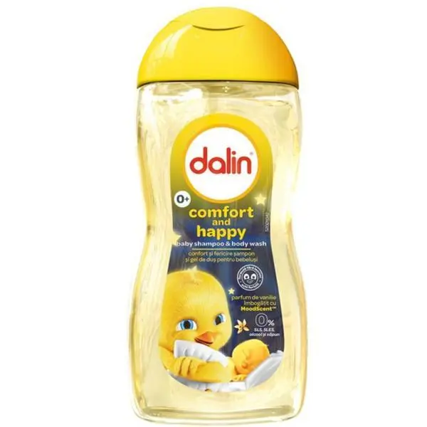 Dalin Бебешки шампоан и душ гел, аромат на ванилия - Dalin Comfort &amp; Happy Baby Shampoo &amp; Body Wash, 200 мл