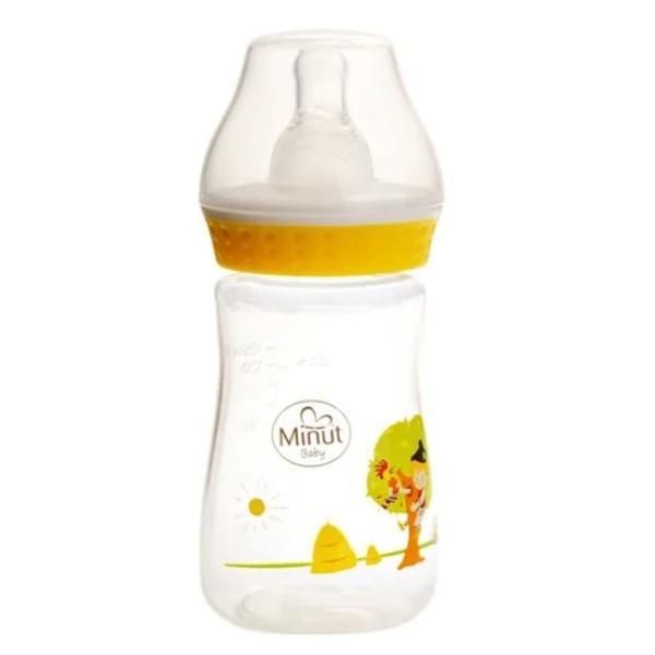 Minut Бебешко шише &quot;Липовата кукла&quot; със силиконов биберон - Minut Baby, 0+, 125 мл