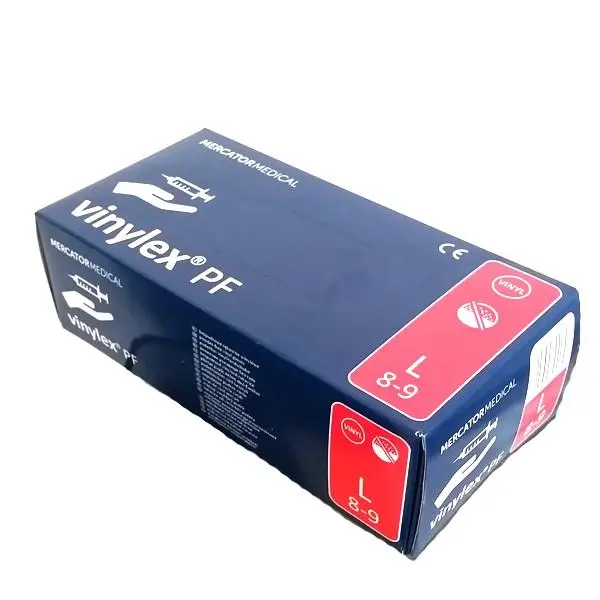 Beautyfor Бели винилови ръкавици Размер L - Beautyfor White Vinyl Gloves, Powder Free, L, 100 броя