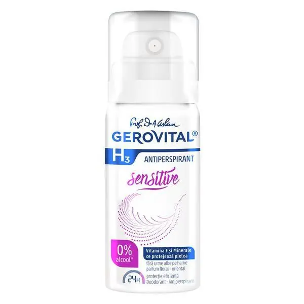 Gerovital Безалкохолен антиперспирант дезодорант - Gerovital H3 Sensitive, 40 мл